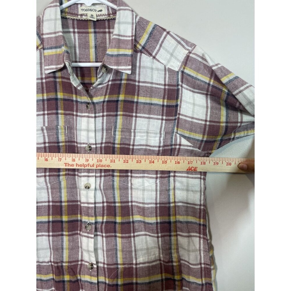 Toad & Co Cairn Ls Shirt Size S Plaid Button Up Casual Fall Long Sleeve Collared View 5